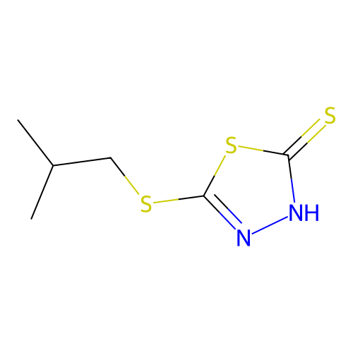 5-(Isobutylthio)-1,3,4-thiadiazole-2-thiol structure