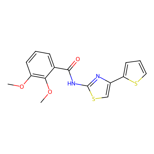 2,3-dimethoxy-N-(4-(thiophen-2-yl)thiazol-2-yl)benzamide structure