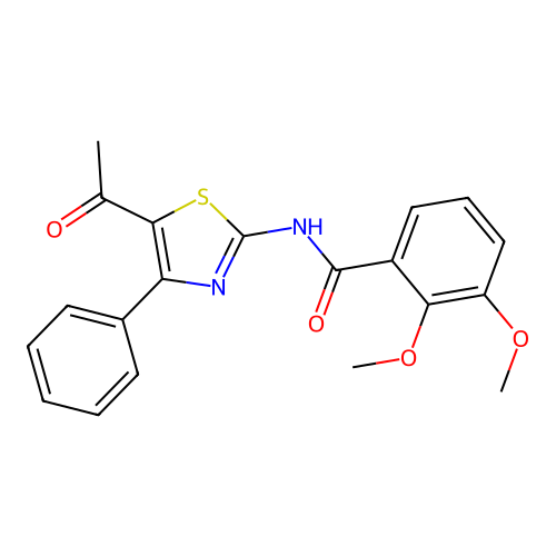 N-(5-acetyl-4-phenyl-1,3-thiazol-2-yl)-2,3-dimethoxybenzamide structure