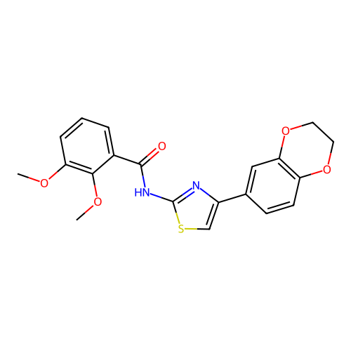 N-[4-(2,3-dihydro-1,4-benzodioxin-6-yl)-1,3-thiazol-2-yl]-2,3-dimethoxybenzamide structure