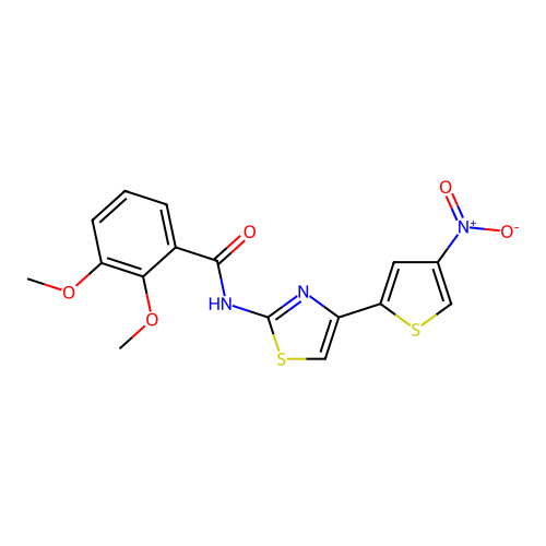 2,3-dimethoxy-N-[4-(4-nitrothiophen-2-yl)-1,3-thiazol-2-yl]benzamide structure