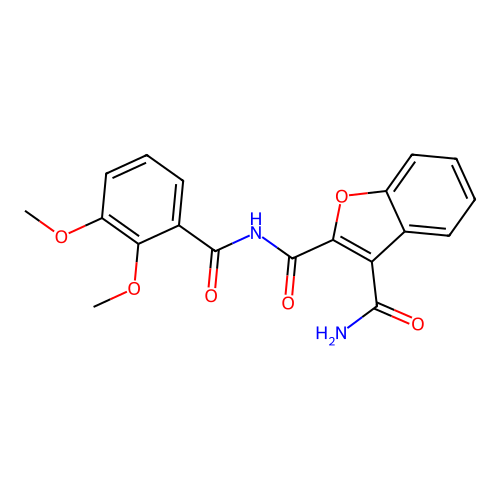 N2-(2,3-dimethoxybenzoyl)benzofuran-2,3-dicarboxamide structure