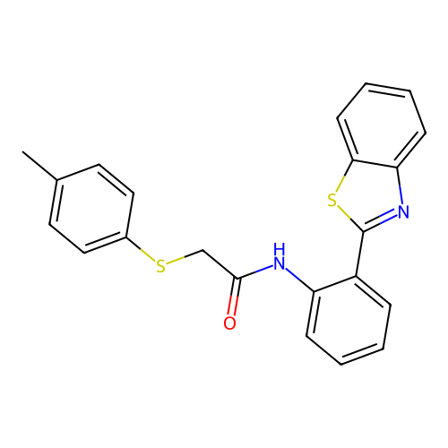 N-(2-(benzo[d]thiazol-2-yl)phenyl)-2-(p-tolylthio)acetamide structure