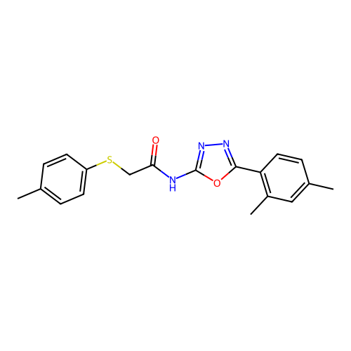 N-(5-(2,4-dimethylphenyl)-1,3,4-oxadiazol-2-yl)-2-(p-tolylthio)acetamide structure