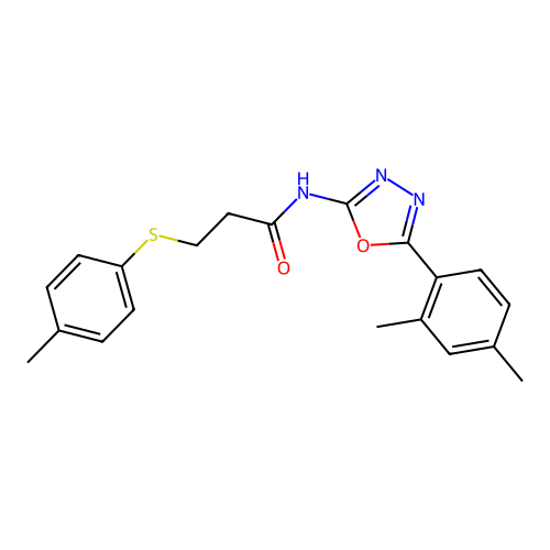 N-(5-(2,4-dimethylphenyl)-1,3,4-oxadiazol-2-yl)-3-(p-tolylthio)propanamide structure