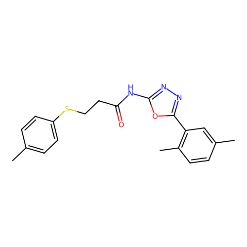 N-(5-(2,5-dimethylphenyl)-1,3,4-oxadiazol-2-yl)-3-(p-tolylthio)propanamide structure