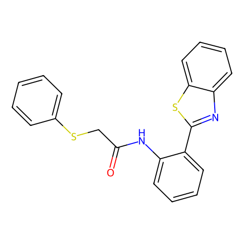 N-(2-(benzo[d]thiazol-2-yl)phenyl)-2-(phenylthio)acetamide structure
