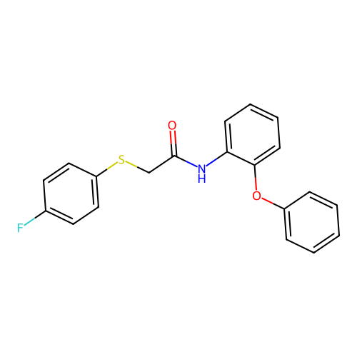 2-(4-fluorophenyl)sulfanyl-N-(2-phenoxyphenyl)acetamide structure