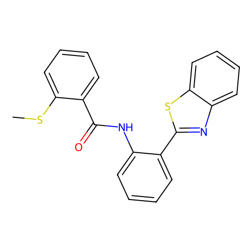 N-(2-(benzo[d]thiazol-2-yl)phenyl)-2-(methylthio)benzamide structure