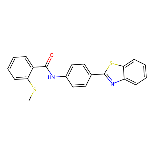 N-(4-(benzo[d]thiazol-2-yl)phenyl)-2-(methylthio)benzamide structure