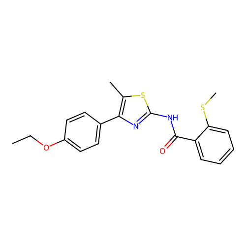 N-(4-(4-ethoxyphenyl)-5-methylthiazol-2-yl)-2-(methylthio)benzamide structure