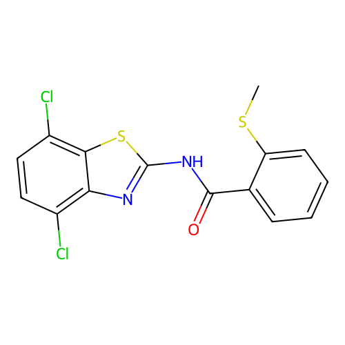N-(4,7-dichlorobenzo[d]thiazol-2-yl)-2-(methylthio)benzamide structure