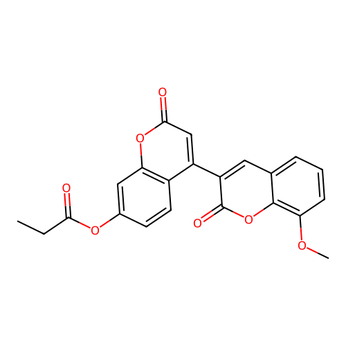 4-(8-Methoxy-2-oxochromen-3-yl)-2-oxochromen-7-yl propanoate structure