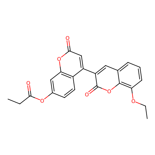 4-(8-Ethoxy-2-oxochromen-3-yl)-2-oxochromen-7-yl propanoate structure