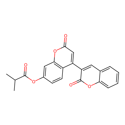 2-Oxo-4-(2-oxochromen-3-yl)chromen-7-yl 2-methylpropanoate structure