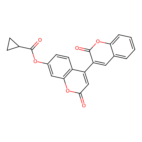 [2-Oxo-4-(2-oxochromen-3-yl)chromen-7-yl] cyclopropanecarboxylate structure
