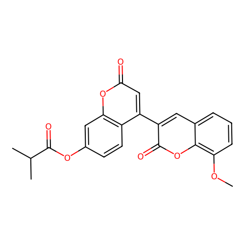 4-(8-Methoxy-2-oxochromen-3-yl)-2-oxochromen-7-yl 2-methylpropanoate structure