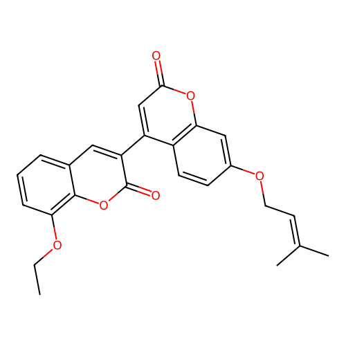 8-Ethoxy-3-[7-(3-methylbut-2-enoxy)-2-oxochromen-4-yl]chromen-2-one structure