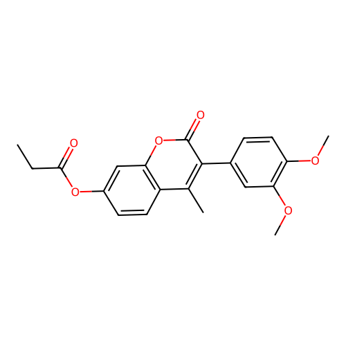 3-(3,4-dimethoxyphenyl)-4-methyl-2-oxo-2H-chromen-7-yl propanoate structure
