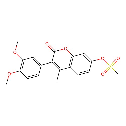 3-(3,4-dimethoxyphenyl)-4-methyl-2-oxo-2H-chromen-7-yl methanesulfonate structure
