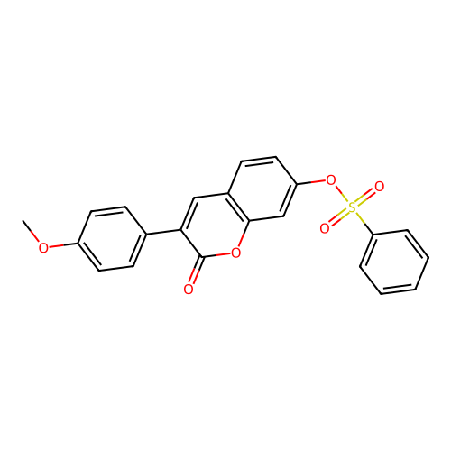 3-(4-methoxyphenyl)-2-oxo-2H-chromen-7-yl benzenesulfonate structure