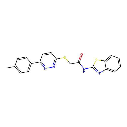 N-(benzo[d]thiazol-2-yl)-2-((6-(p-tolyl)pyridazin-3-yl)thio)acetamide structure