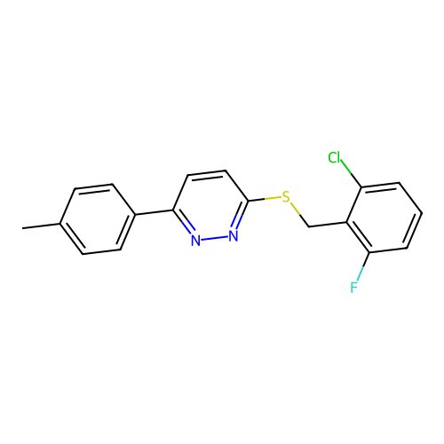 3-((2-Chloro-6-fluorobenzyl)thio)-6-(p-tolyl)pyridazine structure