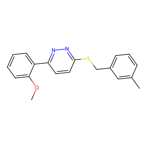 3-(2-Methoxyphenyl)-6-((3-methylbenzyl)thio)pyridazine structure