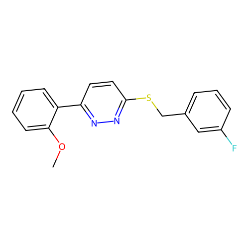 3-[(3-Fluorophenyl)methylsulfanyl]-6-(2-methoxyphenyl)pyridazine structure
