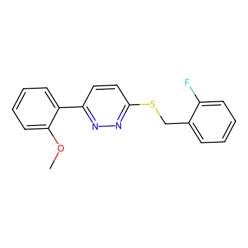 3-((2-Fluorobenzyl)thio)-6-(2-methoxyphenyl)pyridazine structure