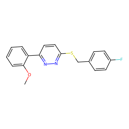 3-((4-Fluorobenzyl)thio)-6-(2-methoxyphenyl)pyridazine structure
