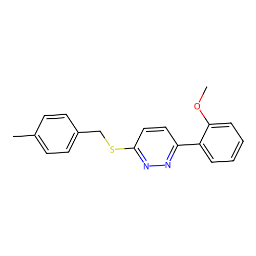 3-(2-Methoxyphenyl)-6-((4-methylbenzyl)thio)pyridazine structure