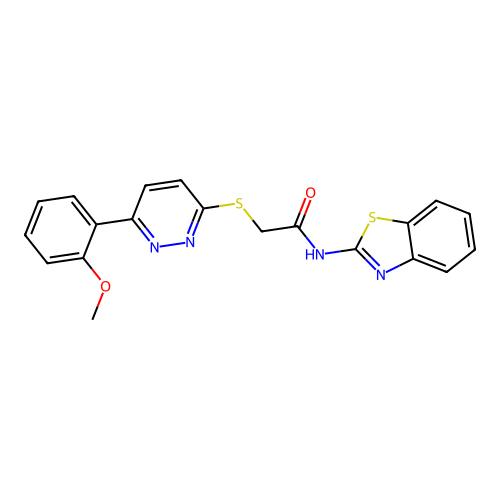 N-(benzo[d]thiazol-2-yl)-2-((6-(2-methoxyphenyl)pyridazin-3-yl)thio)acetamide structure
