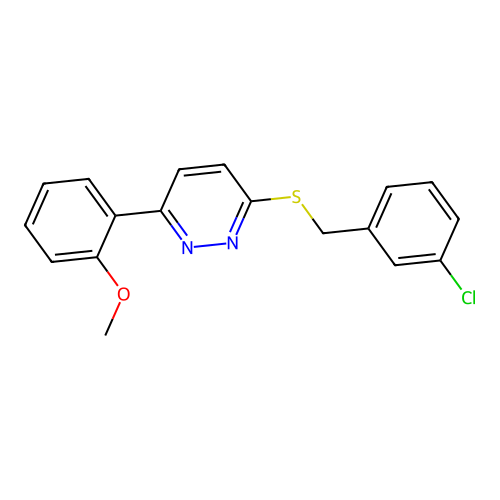3-((3-Chlorobenzyl)thio)-6-(2-methoxyphenyl)pyridazine structure