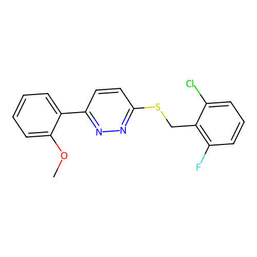3-((2-Chloro-6-fluorobenzyl)thio)-6-(2-methoxyphenyl)pyridazine structure