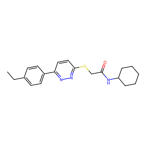 N-cyclohexyl-2-((6-(4-ethylphenyl)pyridazin-3-yl)thio)acetamide structure