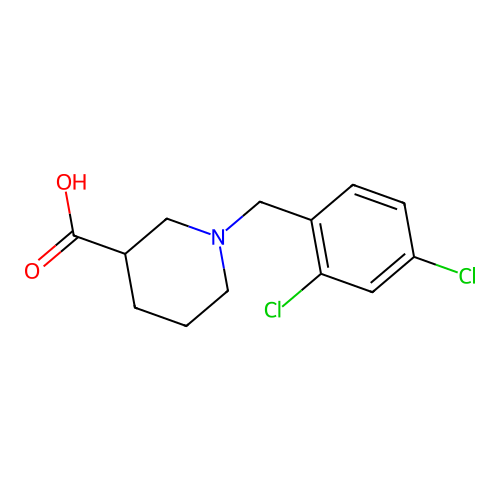 1-[(2,4-dichlorophenyl)methyl]piperidine-3-carboxylic Acid structure