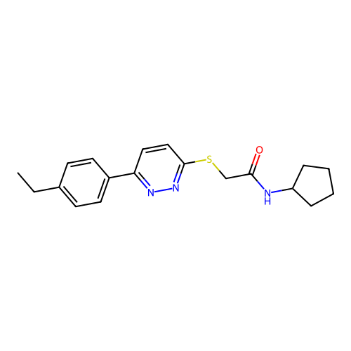 N-cyclopentyl-2-((6-(4-ethylphenyl)pyridazin-3-yl)thio)acetamide structure