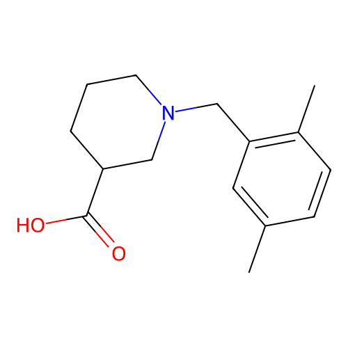 1-[(2,5-Dimethylphenyl)methyl]piperidine-3-carboxylic acid structure