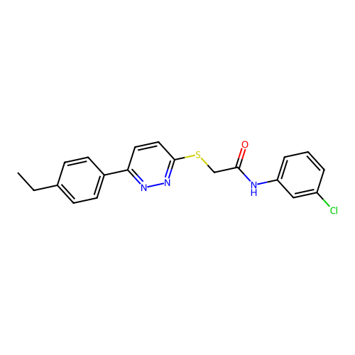 N-(3-chlorophenyl)-2-[6-(4-ethylphenyl)pyridazin-3-yl]sulfanylacetamide structure
