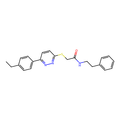 2-((6-(4-ethylphenyl)pyridazin-3-yl)thio)-N-phenethylacetamide structure