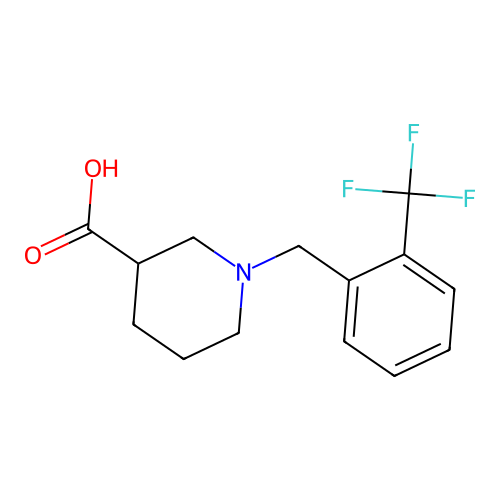 1-[[2-(trifluoromethyl)phenyl]methyl]piperidine-3-carboxylic Acid structure