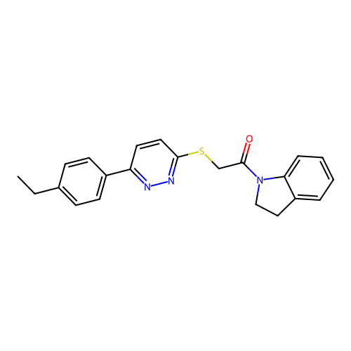 2-((6-(4-Ethylphenyl)pyridazin-3-yl)thio)-1-(indolin-1-yl)ethanone structure