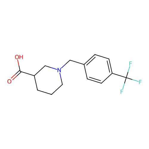1-[[4-(Trifluoromethyl)phenyl]methyl]piperidine-3-carboxylic acid structure