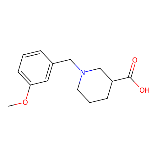 1-[(3-Methoxyphenyl)methyl]piperidine-3-carboxylic acid structure