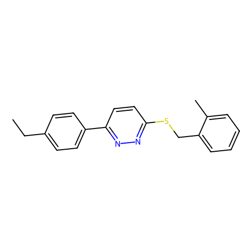 3-(4-Ethylphenyl)-6-((2-methylbenzyl)thio)pyridazine structure
