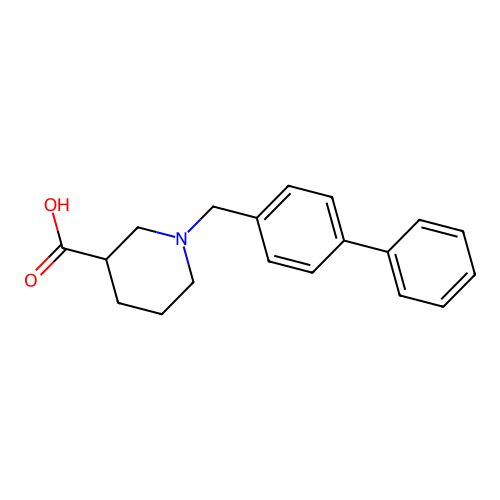 1-[(4-Phenylphenyl)methyl]piperidine-3-carboxylic acid structure