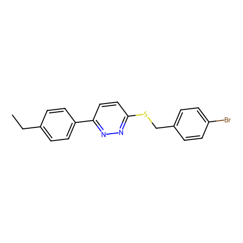 3-((4-Bromobenzyl)thio)-6-(4-ethylphenyl)pyridazine structure