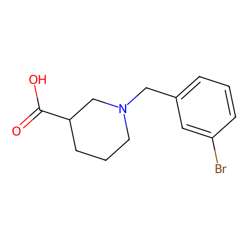1-[(3-bromophenyl)methyl]piperidine-3-carboxylic Acid structure