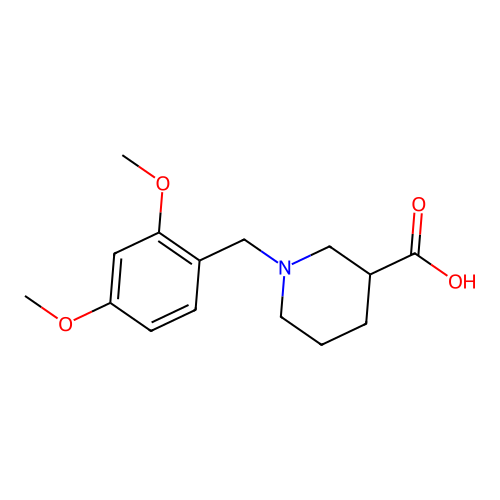1-[(2,4-dimethoxyphenyl)methyl]piperidine-3-carboxylic Acid structure